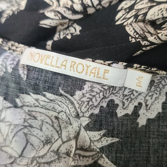 Novella Royale Wild Love maxi dress black dahlia floral S - Picture 3 of 13